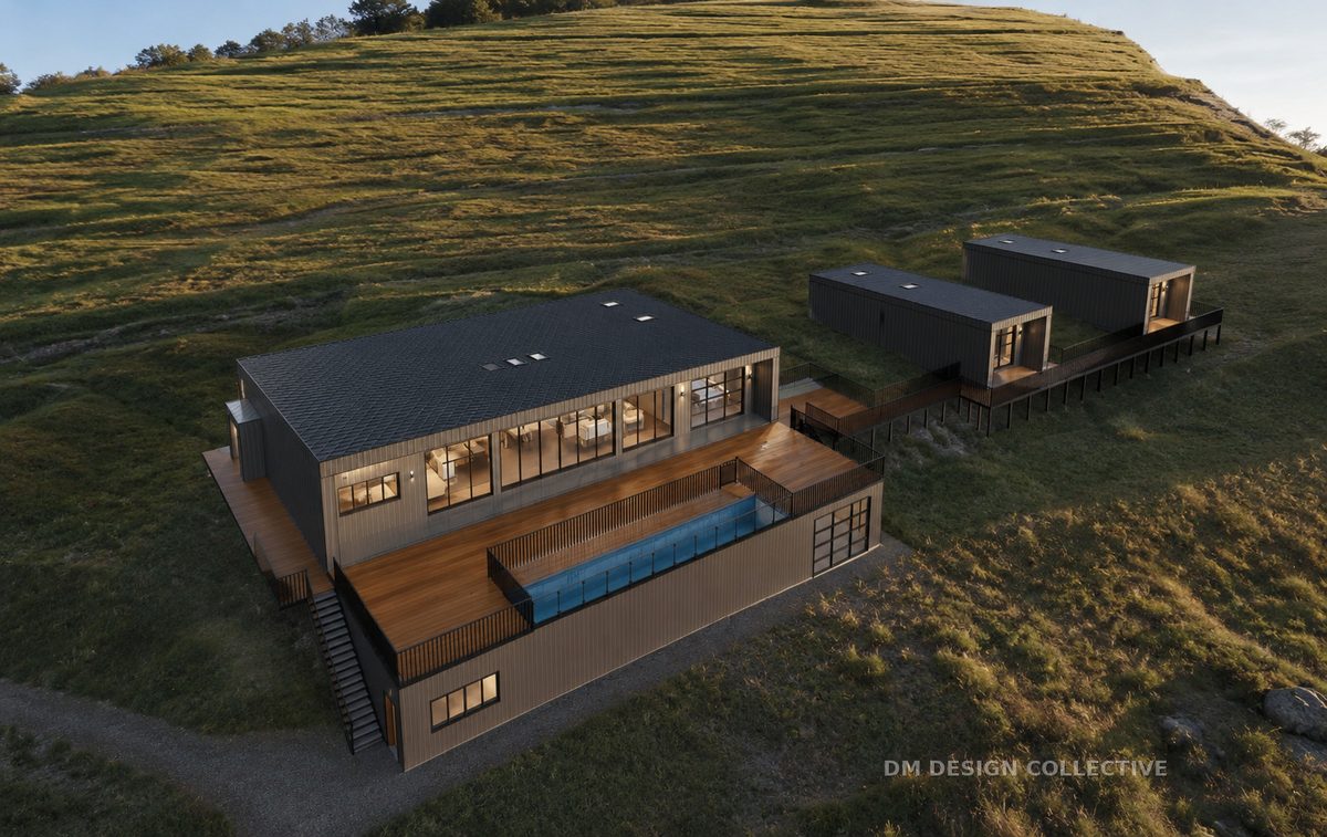 Blue Johanna Road residence render — new home design and permit documentation